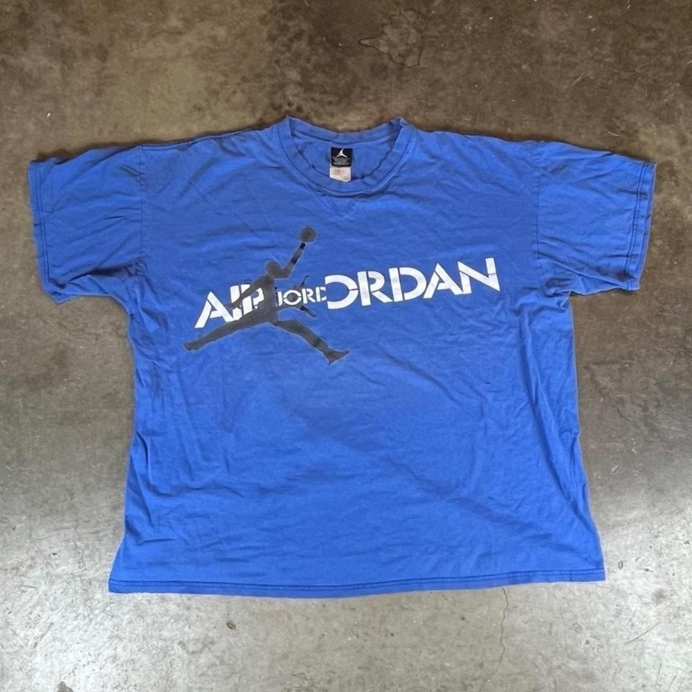 Jordan Brand Vintage Blue Graphic T-Shirt XXL Distressed Jumpman Logo Retro Mens